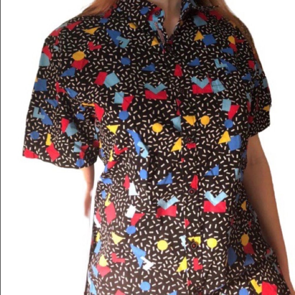 Vintage 80’s button funky shirt